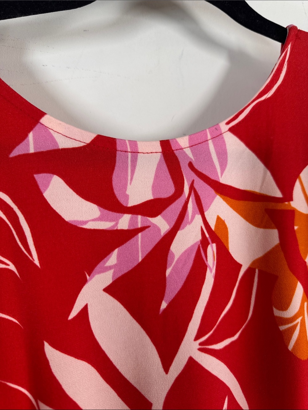 Eloquii Floral Midi Dress Red Pink Size 18 Belted Long Sleeve Summer Boho Chic - Picture 10 of 15